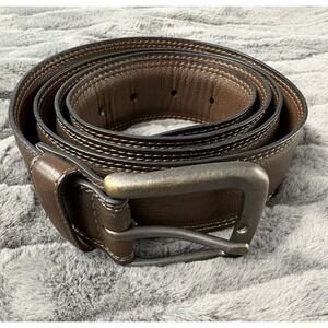 Men's Synthetic Leather Columbia Brown Belt & Bronze Tone Buckle XL 42-44‎